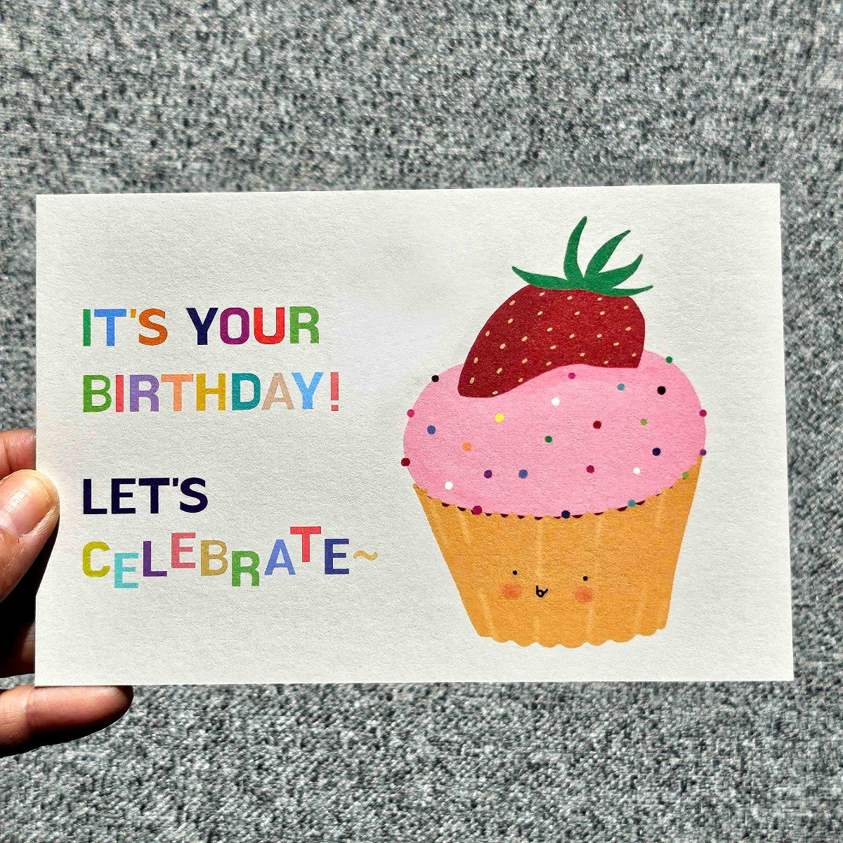 Birthday cupcake postcard