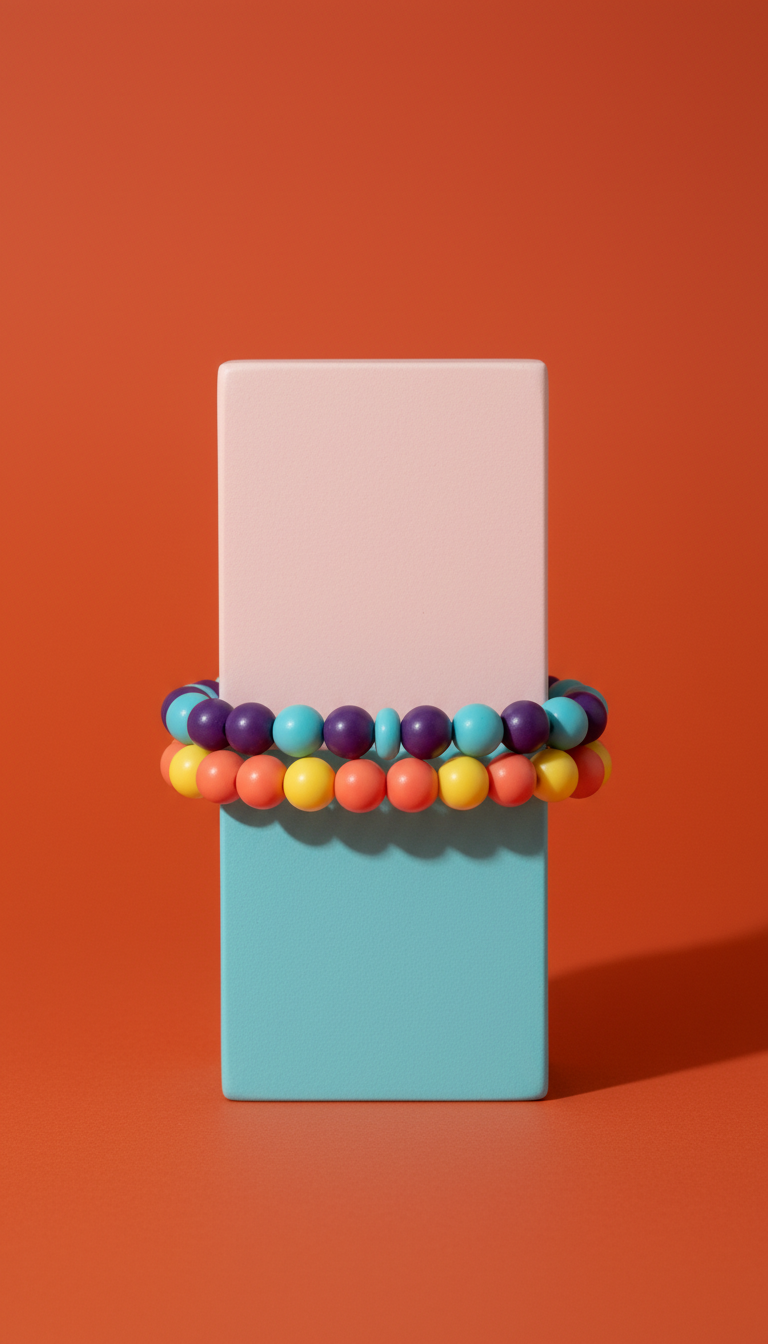 Stackable Bracelet Set In Candy Colors