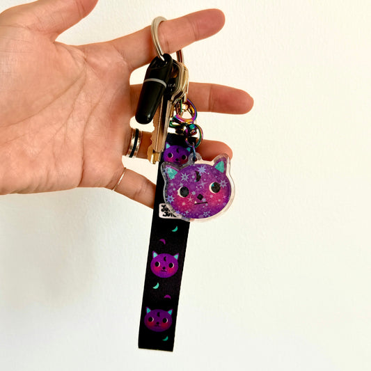 Magic cats lanyard keychain