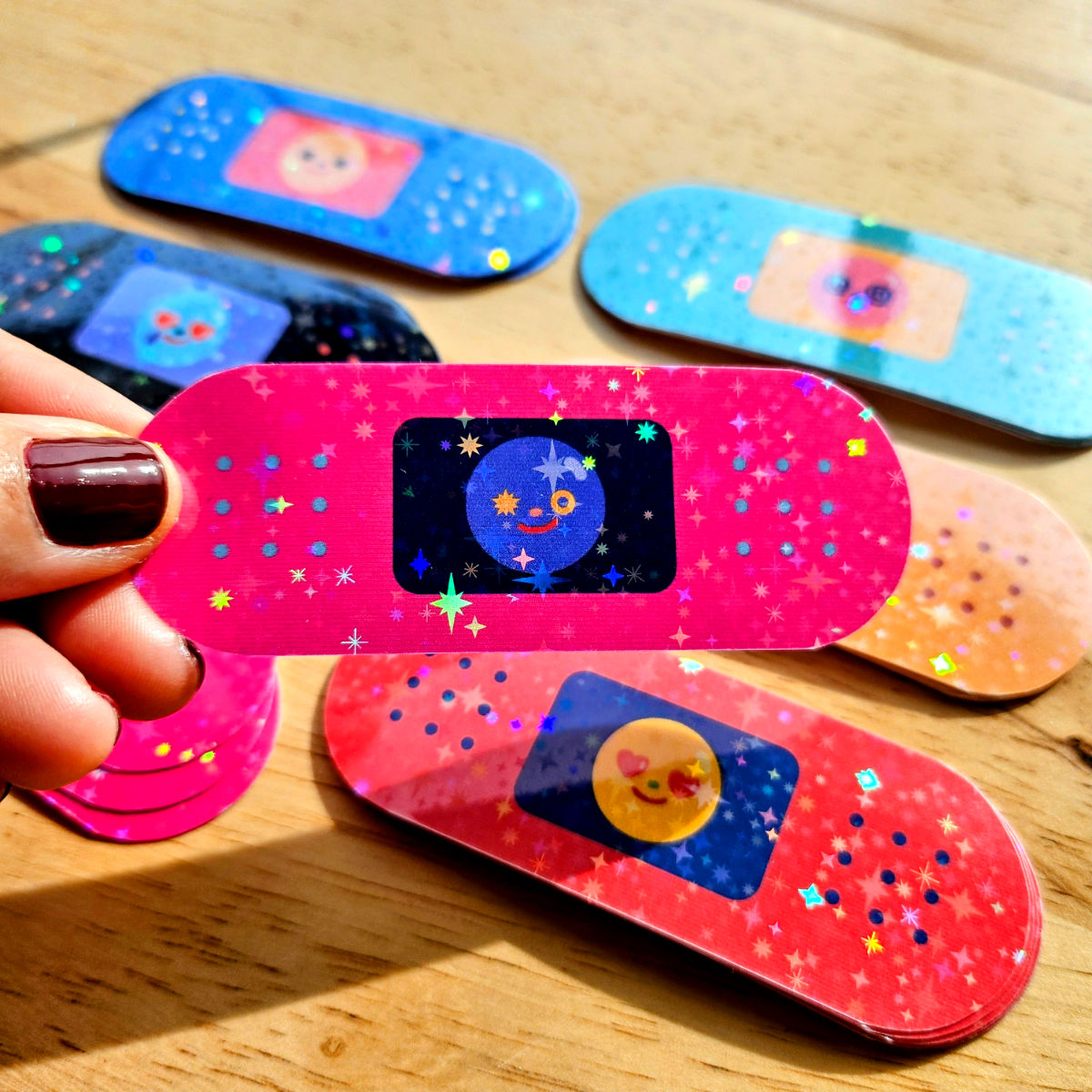 Multicolored bandaid stickers (6)