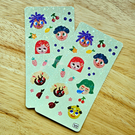 Cute faces sticker sheet