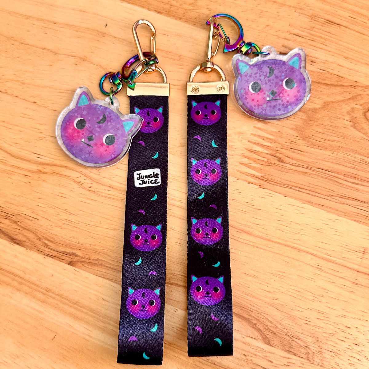 Magic cats lanyard keychain