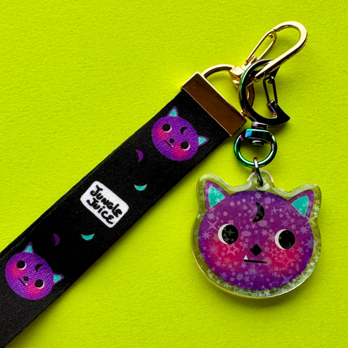 Magic cats lanyard keychain