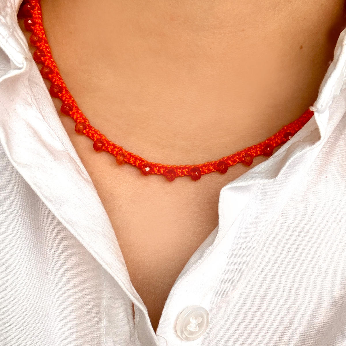 Orange Jade necklace